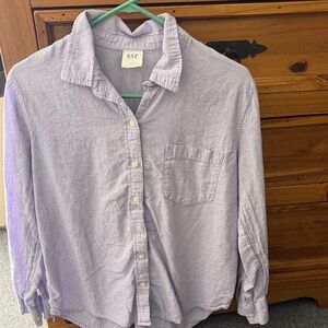 GAP Light Purple Linen Button Down Shirt
